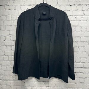 Eileen Fisher Textured Black open  Blazer size L